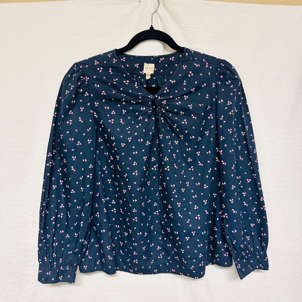 REBECCA TAYLOR LA VIE / WOMENS SIZE S / BLOUSE / BLACK‎ Poplin Balloon Sleeve